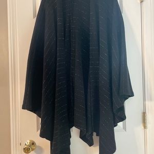 Lane Bryant black sparkle striped poncho